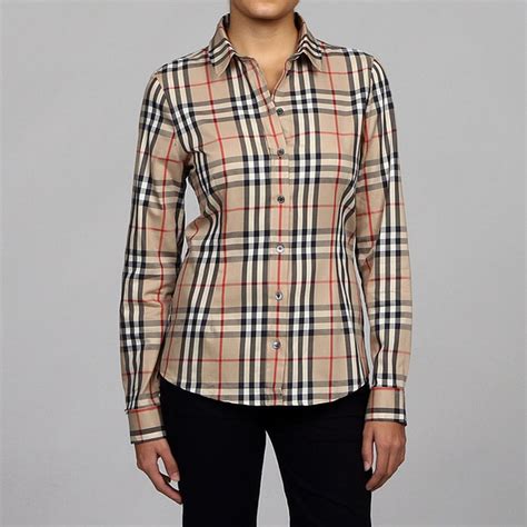 burberry blouse blauw|burberry plaid shirt women's.